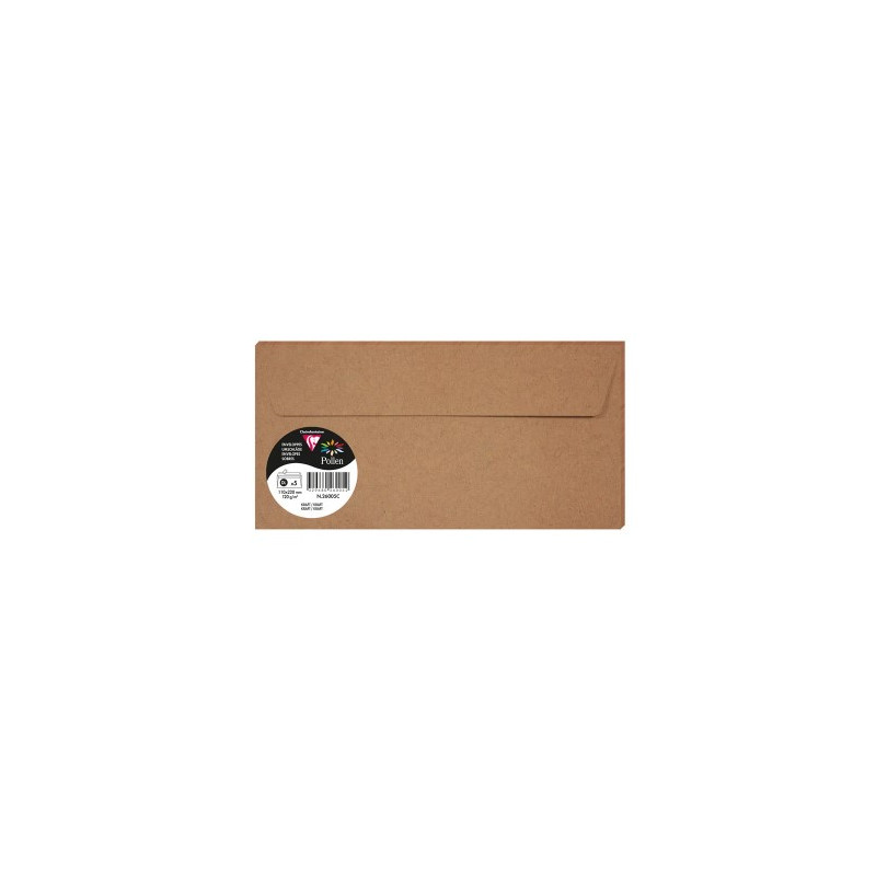 SOBRE CLAIREFONTAINE POLLEN 110X220 CM 120G KRAFT PACK DE 5 UNIDADES