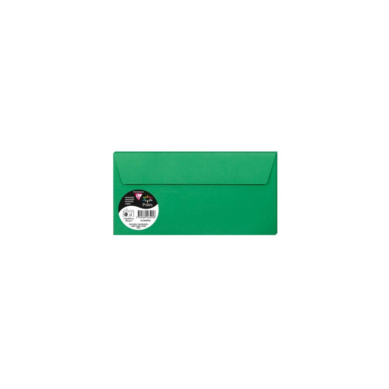 SOBRE CLAIREFONTAINE POLLEN 110X220 CM 120G VERDE PINO PACK DE 5 UNIDADES