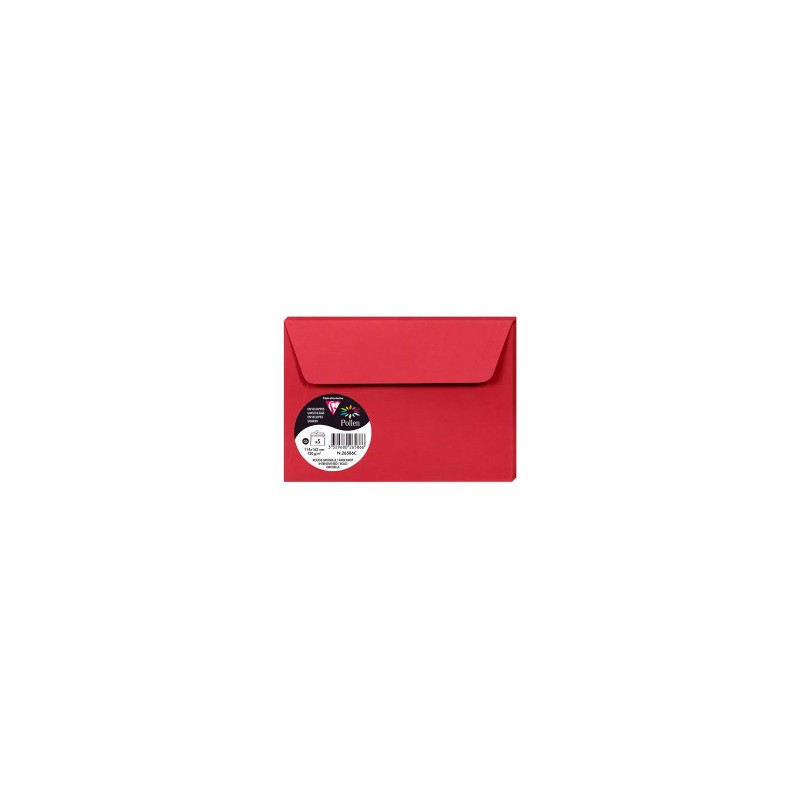 SOBRE CLAIREFONTAINE POLLEN 114X162 CM 120G ROJO GROSELLA PACK DE 5 UNIDADES