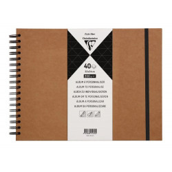 ALBUM ESPIRAL PARA PERSONALIZAR CLAIREFONTAINE TAPA DURA KRAFT 32X24 CM 40 HOJAS 200 GR
