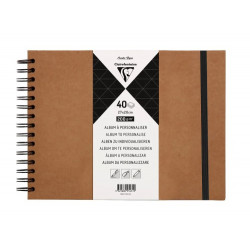 ALBUM ESPIRAL PARA PERSONALIZAR CLAIREFONTAINE TAPA DURA KRAFT 27X20 CM 40 HOJAS 200 GR