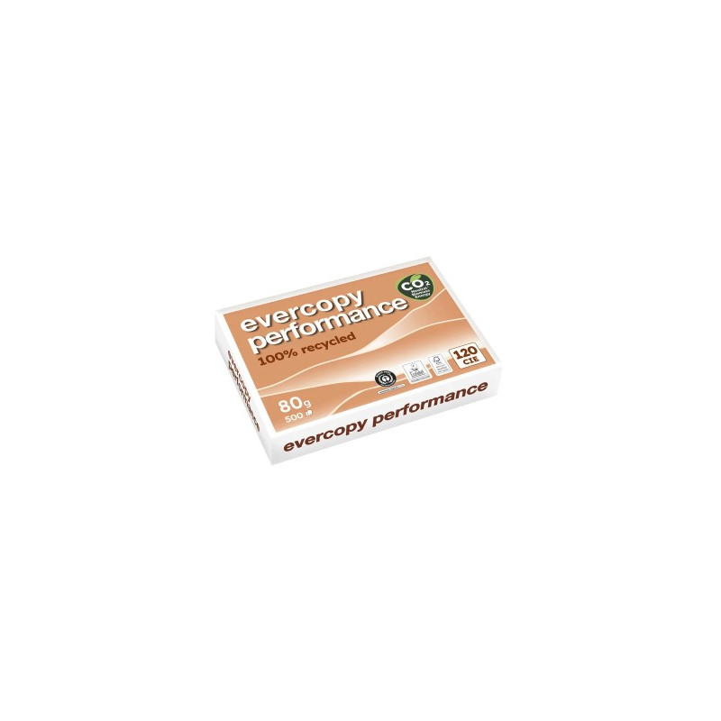 PAPEL FOTOCOPIADORA CLAIREFONTAINE EVERCOPY PERFORMANCE 100% RECICLADO DIN A4 80 G PAQUETE DE 500