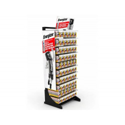 PILA ENERGIZER EXPOSITOR DE SUELO METALICO 60 GANCHOS CON 588 BLISTER SURTIDOS 2040X620X450 MM
