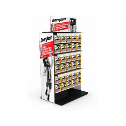 PILA ENERGIZER EXPOSITOR DE SOBREMESA METALICO 30 GANCHOS CON 274 BLISTER SURTIDOS 1280X480X280 MM