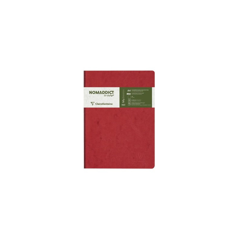 CUADERNO COSIDO CLAIREFONTAINE DIN A4 TAPA DURA 96 HOJAS LISO 90 GR COLOR ROJO