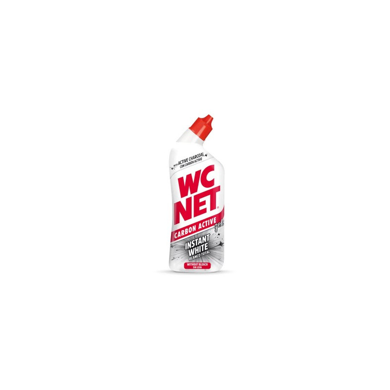 LIMPIADOR DE INODOROS WC NET GEL SIN LEJIA CARBON ACTIVO BLANCO BOTELLA DE 750 ML