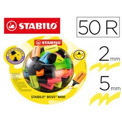 ROTULADOR STABILO BOSS MINI FLUORESCENTE EXPOSITOR BOMBONERA DE 50 UNIDADES COLORES SURTIDOS