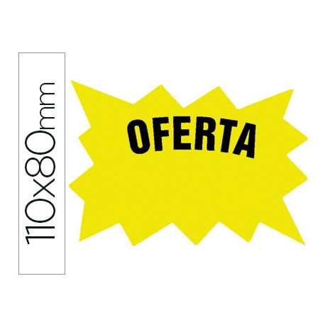 Cartel Cartulina Etiqueta Marca Precios Amarillo Fluorescente 110x80 Mm Alfil Be